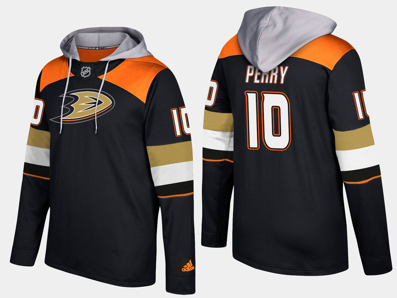 Men NHL Anaheim ducks #10 corey perry black hoodie->anaheim ducks->NHL Jersey